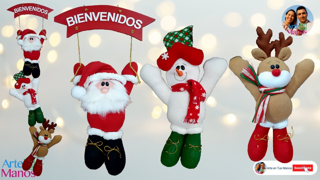 Sujeta puertas tela Pingüino Navidad