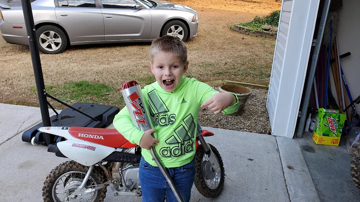 Nate Got A Big Gun Exhaust For Christmas For The Crf50!