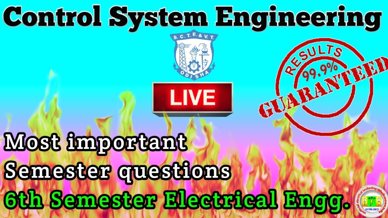 06.00 PM - Most Important Semester Question for #control_system | 6th sem 2022 SCTE&VT EXAM