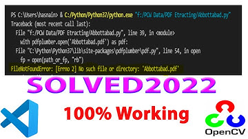 FileNotFoundError Errno 2 No such file or directory: | VSCode Error | Python Error FileNotFoundError