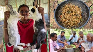 Rabbit Recipe / Rabbit Sukka Prepared by Sister in Village / 2 Full Rabbit Recipe / Food Money Food