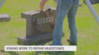 Iowans working to restore cemetery headstones to help loved ones grieve