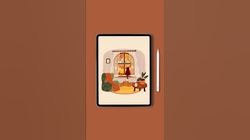 Cozy Autumn Room Drawing in #procreate