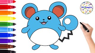 How To Draw Marill Pokemon Easy Drawing Step By Step Art Famiya