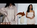 How to Make a Reformation Inspired Mini Dress from a $2.50 Men's Shirt