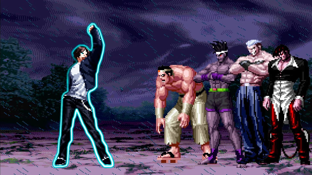 [KOF Mugen] Neo Kyo vs KOF Bosses Team
