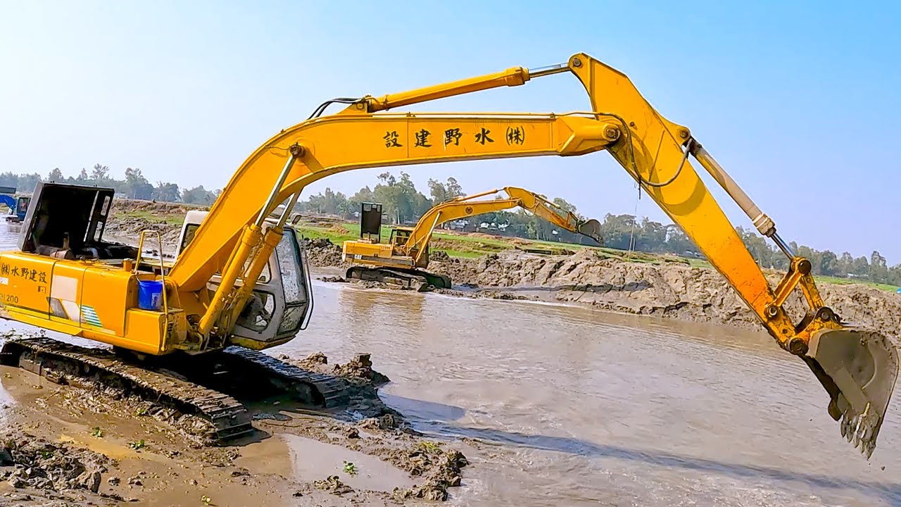 #JCB #jcbvideo Excavator Working On River To Dig | Excavator Working ...
