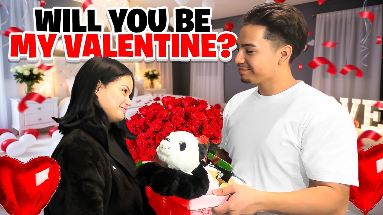 ASKING MY GIRLFRIEND TO BE MY VALENTINE!!  *she got emotional*