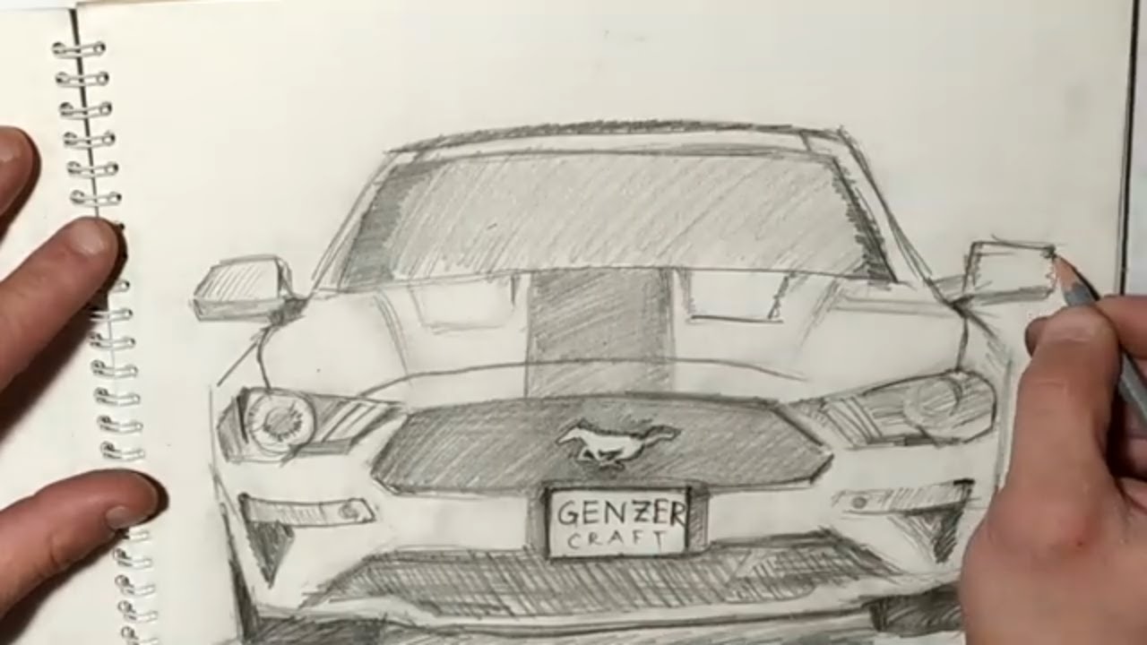 Ford Mustang Design Sketch by Kemal Curic  Car Body Design  Car design  sketch Car design Concept car design