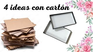 4 ideas con cartón || cardboard recycle ideas