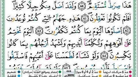 سورة يس من الأية 54 الا الأية 69 ( برواية ورش عن نافع)