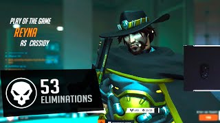 WHAT TOP 500 CASSIDY LOOKS LIKE - GALE! 53 ELIMS! POTG! [ OVERWATCH 2 SEASON 5 TOP 500 ]