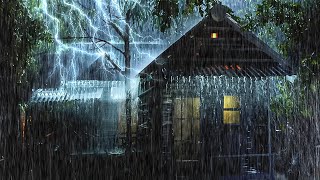 Fall Asleep Immediately in Minutes with Thunderstorm Rain on Tin Roof, Strong Wind & Mighty Thunder