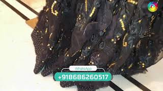 BLACK COLOUR DESIGNER SAREE IN FLOWER WORK & STONE WORK || #ZARANGSAREE | ZARANG STORE screenshot 5
