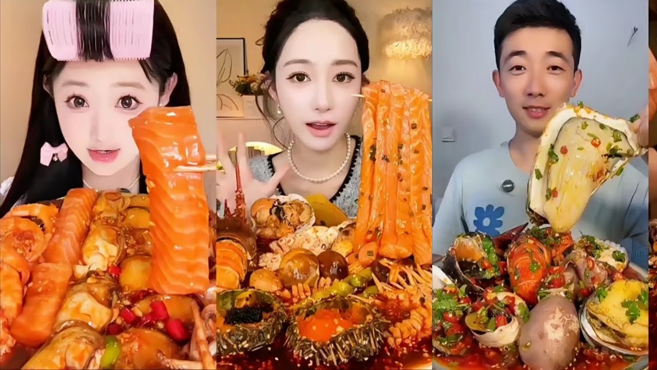 Ultimate Seafood Mukbang ASMR | Giant Salmon, Lobster, Shellfish Eating Show | Apricot Mukbang