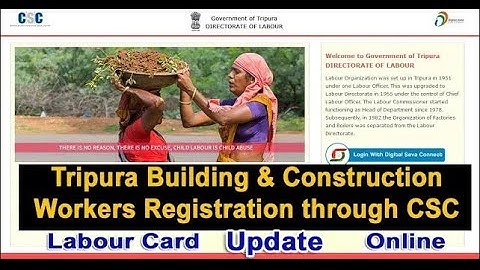 tripura building and construction worker registration new update |labour card update in CSC for free