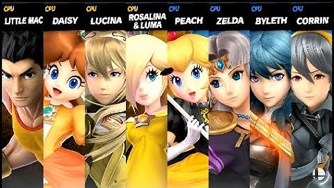 Little Mac and Daisy and Lucina and Rosalina & Luma VS Peach and Zelda and Byleth and Corrin Smash