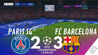 PSG 2-3 BARCELONA • Champions League 23/24 | Highlights Simulación & Recreación de VJ