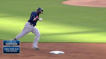 CLE@KC: Santana hits a solo shot to open the scoring