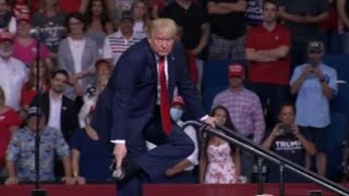 ‘Grab me, sir’: Trump explains his infamous unsteady walk