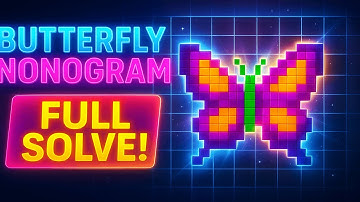 Nonogram FULL Solve – Butterfly (Color Pixel Reveal)
