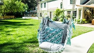 Paige Hemmis has a fun DIY that add to your front yard, a hanging chair! First things first, find a solid and sturdy tree that will work 