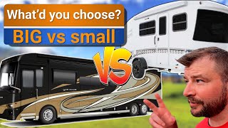 Big Vs small rig | Tampa RV Supershow 2022 - Newmar Class A vs Intech TT