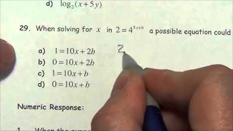 Math 30-2 Logarithms Review MC#29