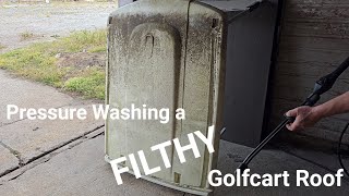 Pressure Washing A Dirty Algae Covered Golf Cart Roof Today! #pressurewashing #pressure #dirty by machinesnmetal 68 views 8 months ago 3 minutes, 19 seconds