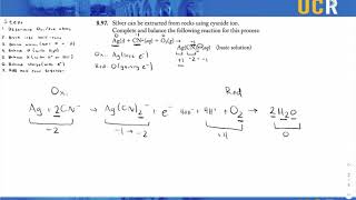 Chem 1B Week 2: Balancing Redox Reactions