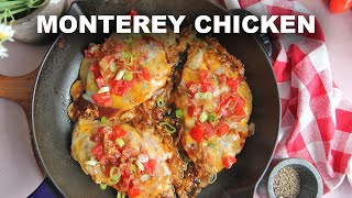 Cheesy Skillet BBQ Chicken (Monterey Chicken) - Dinner Under 30 Minutes!