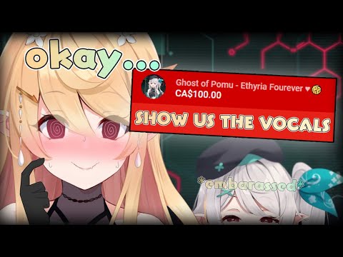 Pomu cutely hides after cringing at her own vocals from NIJI EN's Oto no Naru hou e...【NIJISANJI EN】
