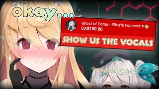 Pomu cutely hides after cringing at her own vocals from NIJI EN's Oto no Naru hou e...【NIJISANJI EN】