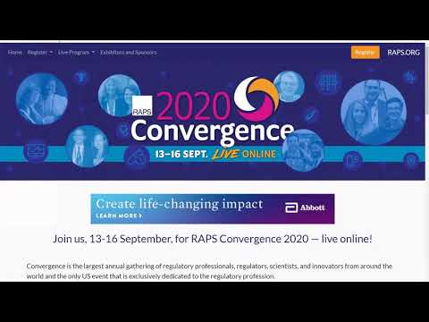 RAPS Convergence 2020 Login Tutorial