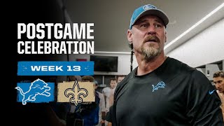 Lions vs. Saints postgame locker room celebration