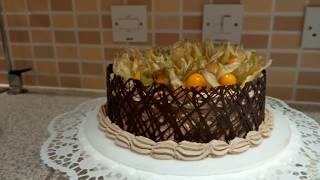 طريقة عمل السياج بالشوكولاته لتزيين الكيك 1/How to make a chocolate fence to decorate the cake 1