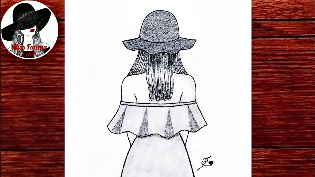 Easy girl drawing || How to draw a girl wearing hat Step by step - YouTube
