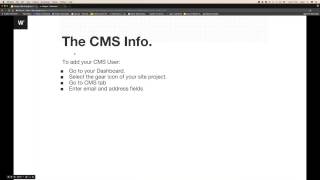 Weby'nar Snippet: Creating the CMS Account screenshot 5