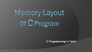 Memory Layout of C Program | Memory Organization of C Program | C Programming in Tamil