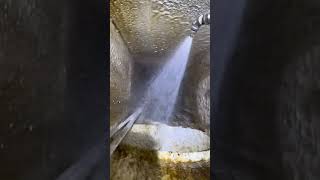 Foaming a 2 story restaurant kitchen grease exhaust