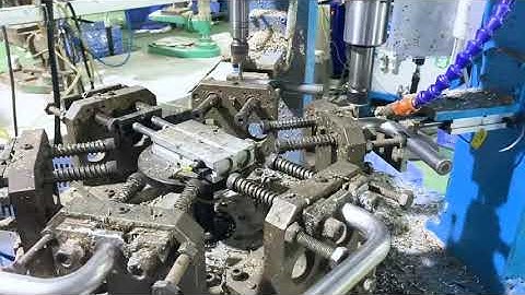 The process of making door handles.