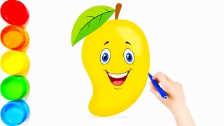 How to draw a Mango | very easy step by step mango drawing | Aam ka drawing | आम का चित्र बनाना सीखे