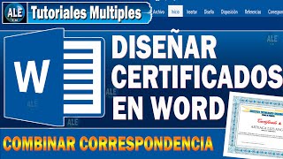 Como  Diseñar Certificados y Diplomas en Word  Combinar Correspondencia en Word ✅