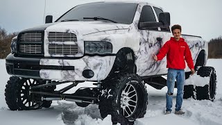 Custom Wrapped Cummins Dually Gets HUGE LIFT!