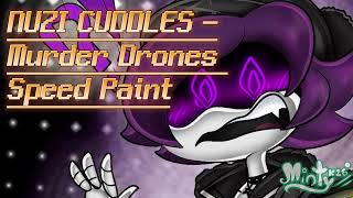 NUZI Cuddles - Uzi x N Murder Drones Fanart [Speed Paint]