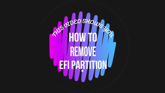 How To Remove Efi Partition From Usb Youtube