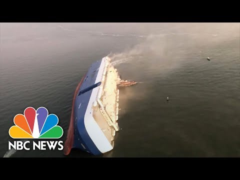 Video Shows Huge Capsized Cargo Ship Nbc News Youtube