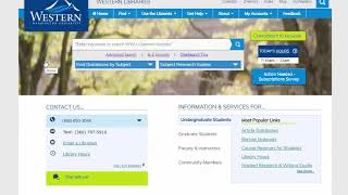 Searching Databases at Western Libraries Net Worth