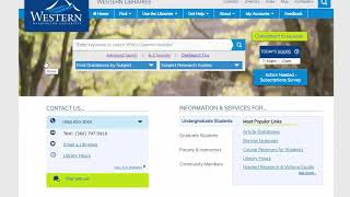Searching Databases At Western Libraries