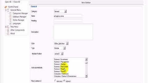 How to add an Ad Agency advertising zone inside a SideBar on Joomla 1.5